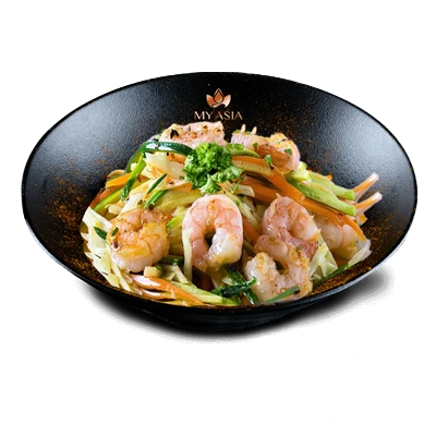 Légumes sautés aux crevettes