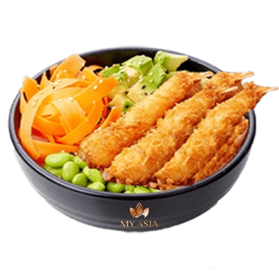 Poké crevette tempura