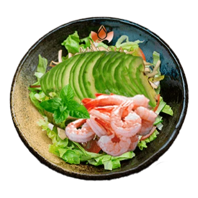 Salade chinoise avocat et crevette
